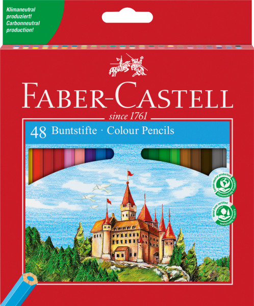 48 dünne Faber-Castell Buntstifte Castle