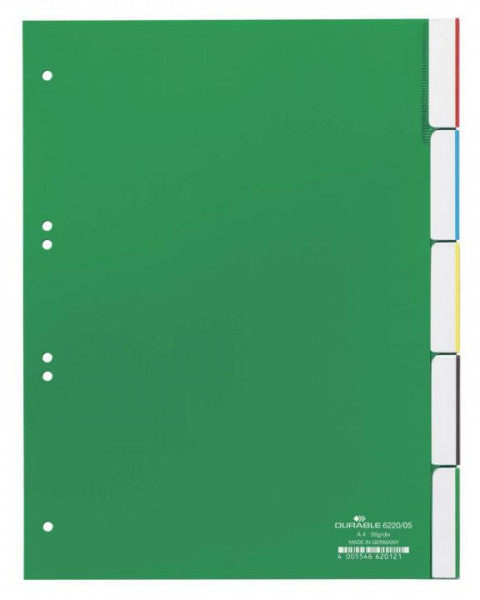 DURABLE Register blanko A4 aus Hartfolie grün