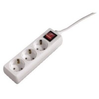 Steckdosenleiste 3-fach mit Schalter weiss Steckdosenleiste 3-fach mit Schalter weiss