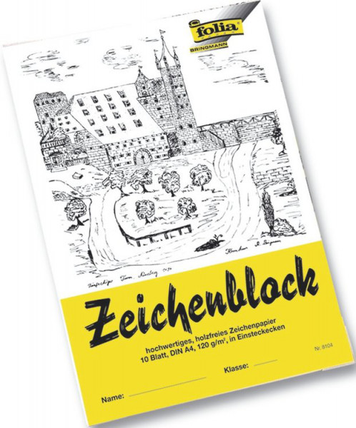 Zeichenblock DIN A3 mit Leinenecken 120g/qm 10 Blatt