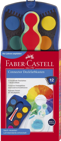 FABER-CASTELL Connector Farbkasten 12 Farben blau