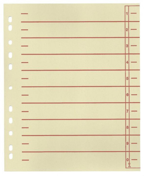 Trennblätter A4 mit farbigen Organisationsdruck 100 Stück rot