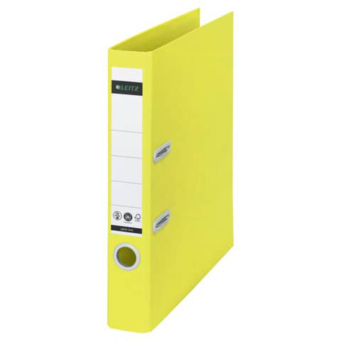 LEITZ 1019 Recycle Ordner A4 Pappe | 5cm schmal klimaneutral gelb