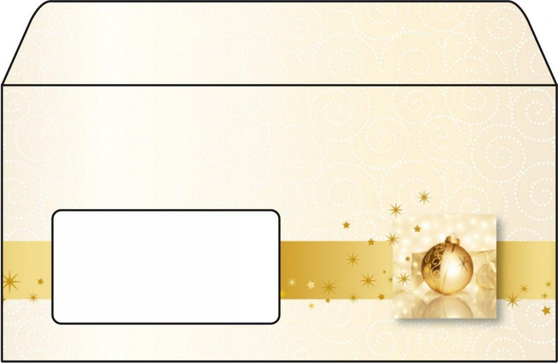 Sigel Weihnachten Design Briefhülle Din lang mit Fenster Golden Times