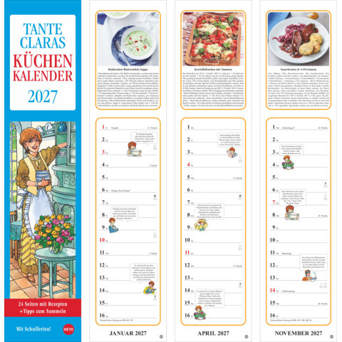 Streifenkalender Claras Küchenkalender