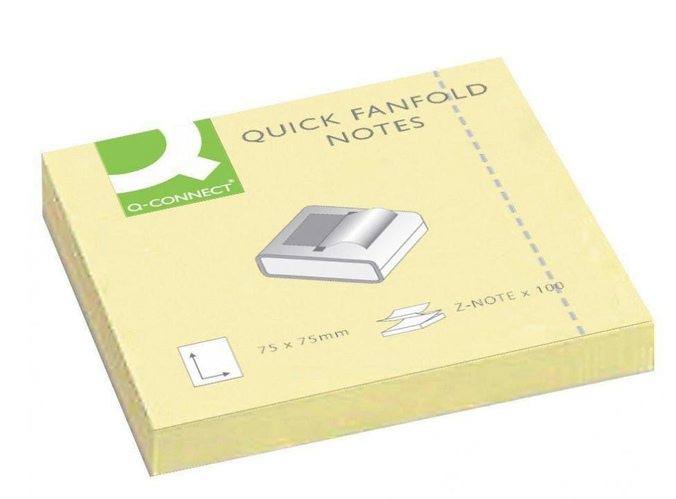 Q-Connect Haftnotizen Z-Quick Notes - 76 X 76 Mm, 12 Blöcke Gelb - Image 2