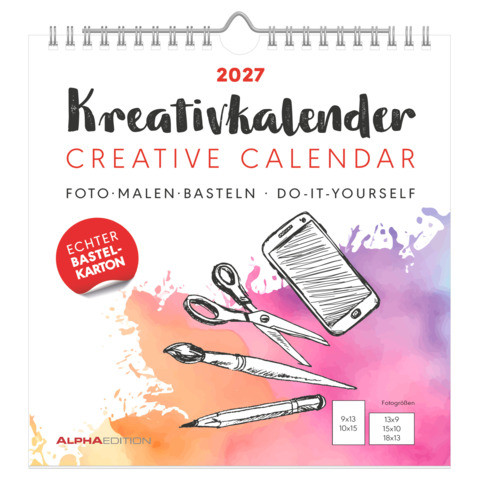 Foto Bastelkalender 21x 22 cm | weiß