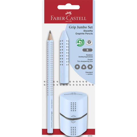Bleistift-Set Jumbo Grip 3tlg. | Faber-Castell hellblau