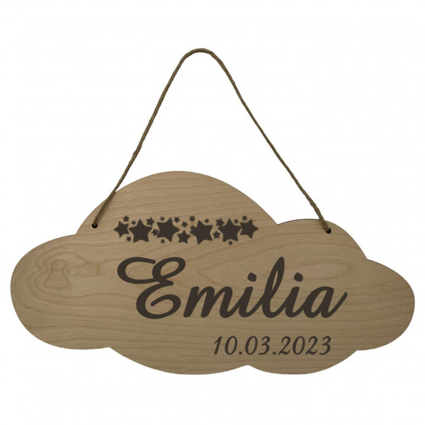 Holz Schild Wolke personalisierbar