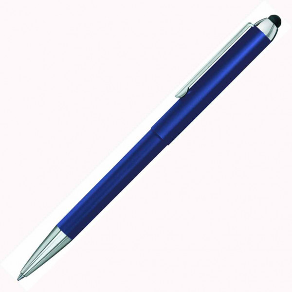 Stempelkugelschreiber blau/silber mit Touchpen