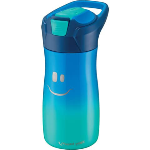 Trinkflasche für Kinder 430ml Edelstahl blau | personalisierbar