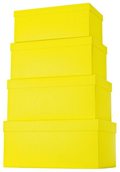Geschenkkarton 4-teiliges Geschenkboxen Set gelb