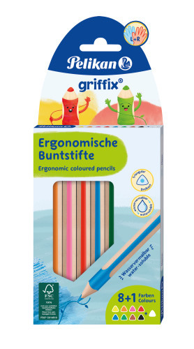 9 dicke & dreieckige PELIKAN Jumbo Buntstifte Griffix