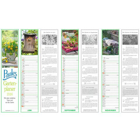 Gartenkalender mit vielen Tipps | 11,3 x 49,5cm 2024