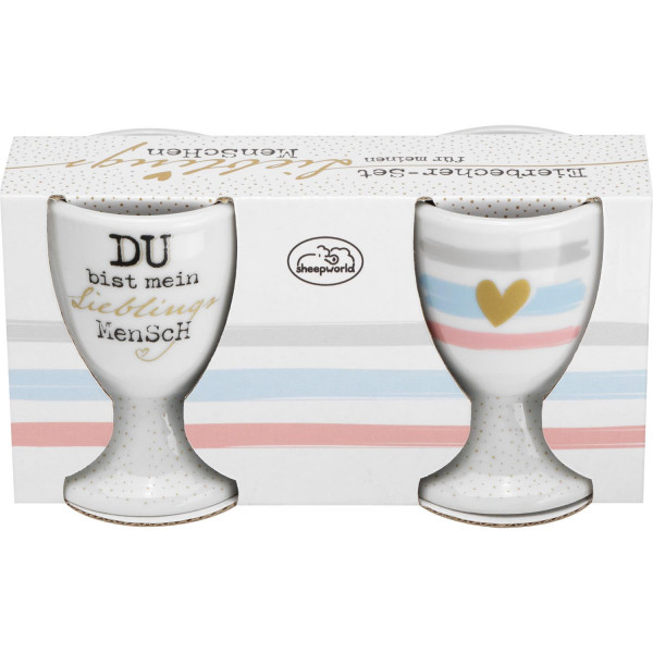 sheepworld Eierbecher Du bist mein Lieblingsmensch in Geschenkverpackung