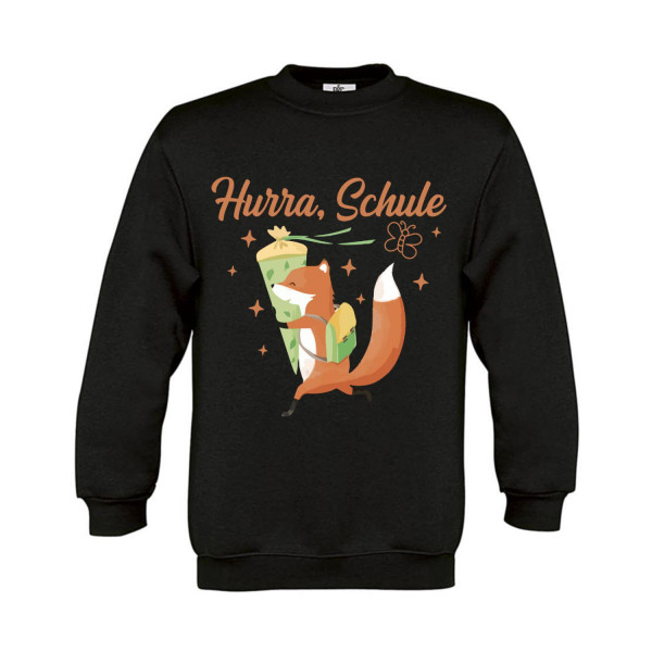 Sweatshirt Kinder Schule - Einschulung Hurra Schule Fuchs