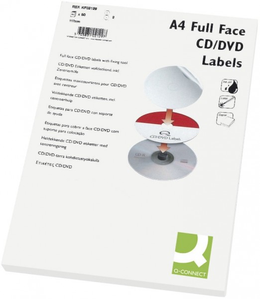 CD/DVD Label bedruckbar weiß 50 Stück