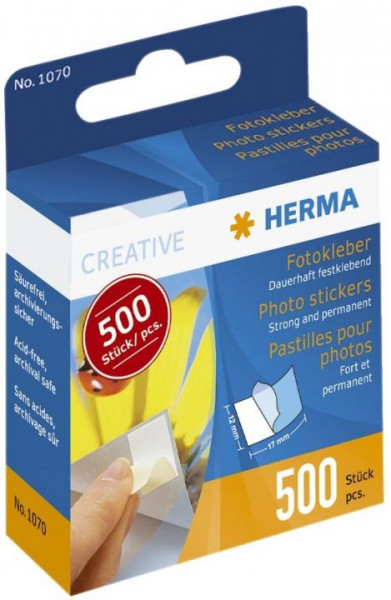 HERMA Klebestück Fotokleber 12 x 17 mm, weiß, 500 St.