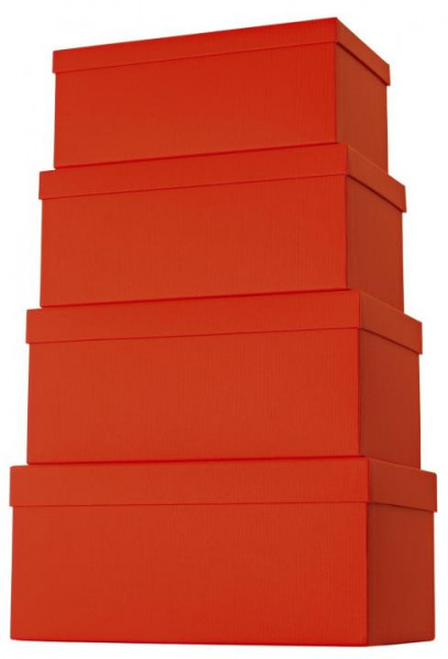 Geschenkkarton 4-teiliges Geschenkboxen Set rot
