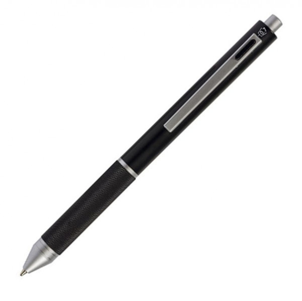 Alu Kugelschreiber 4 in 1 mit Druckbleistift schwarz