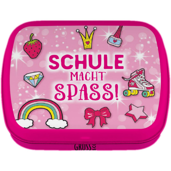 Mintdose Schule macht Spass pink