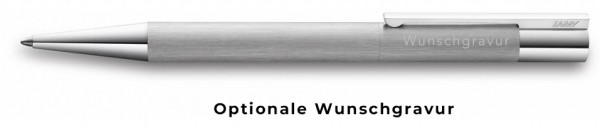 Lamy Kugelschreiber Scala – Edelstahl Brushed, Inkl. Laser-Gravur, Mit Großraummine