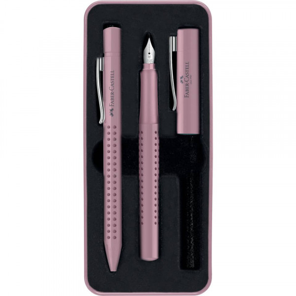 Faber-Castell Füller+Kugelschreiber Geschenkset personalisierbar rose