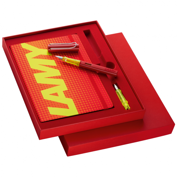 LAMY AL-star glossy red Füllhalter F inkl. Notizbuch