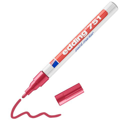 Edding 751 Lackmarker 1-2 mm Rundspitze wasserfest rot