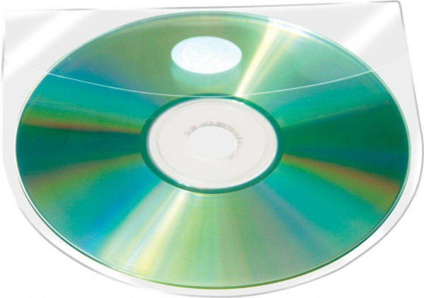 CD/DVD Hüllen mit selbstklebender Lasche transparent 10 Stück
