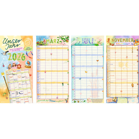 Familienplaner Unser Jahr 5 Spalten | 22x45 cm