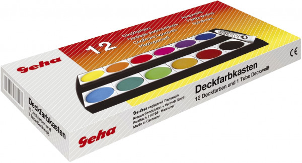 Geha Farbkasten 12 Farben inkl. Deckweiß