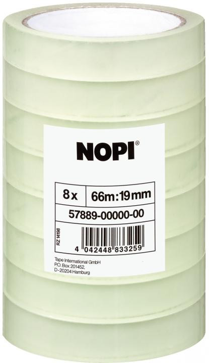 NOPI Klebeband 8 Rollen transparent 19mm x 66m