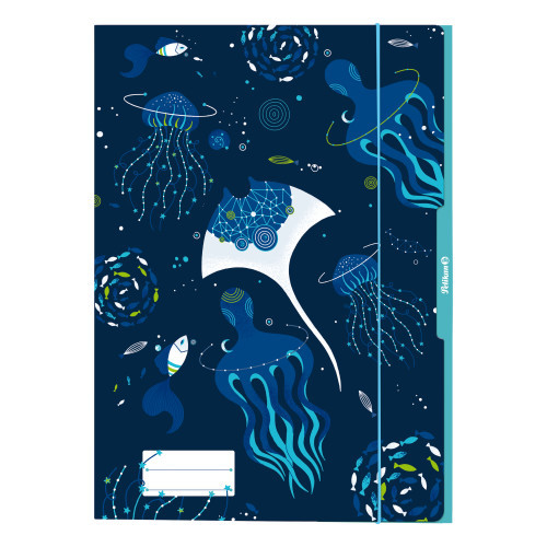 Sammelmappe Din A3 Pappe FSC Wasserwelt blau