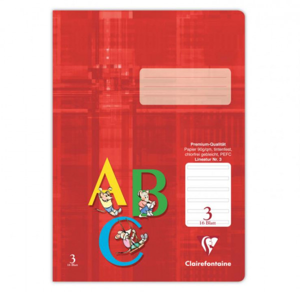 Clairefontaine Schulheft Lineatur 3