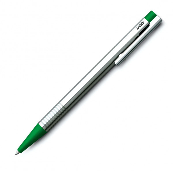 LAMY logo Kugelschreiber aus Edelstahl rundmattiert grün
