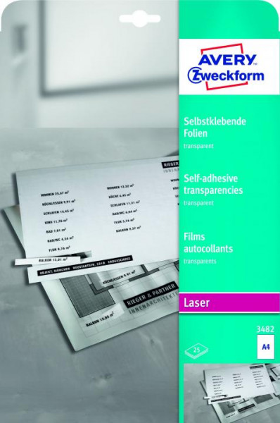 Avery Zweckform selbstklebende Folien DIN A4 transparent