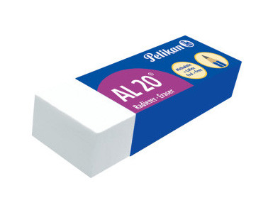 Pelikan 620112 Gomma In Plastica AL20 - Confezione 2x3 Pezzi (65x12x21 Mm) - Bianca, Senza Lattice, Per Matita