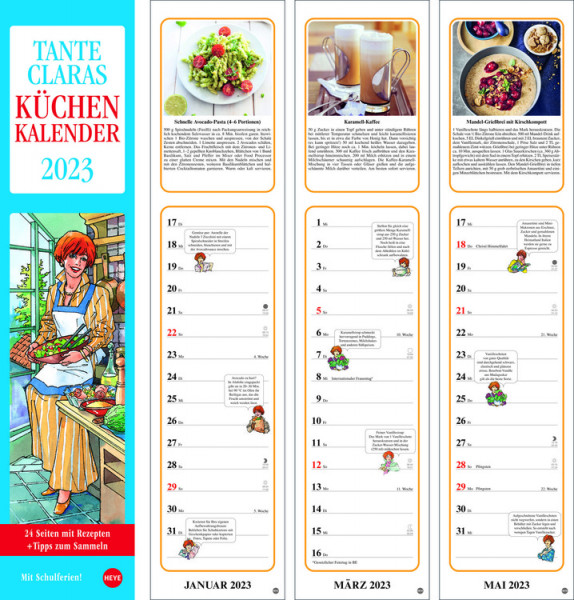 Streifenkalender Claras Küchenkalender 2023