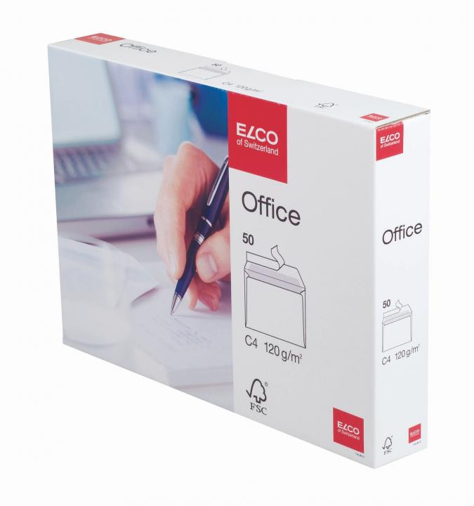 Elco Weiß Versandtasche Office Din C4 324 X 229 Mm (B X H) Ohne Fenster 120G/M² Mit Haftklebung Papier Hoch 50 St./Pack. - Bild 4