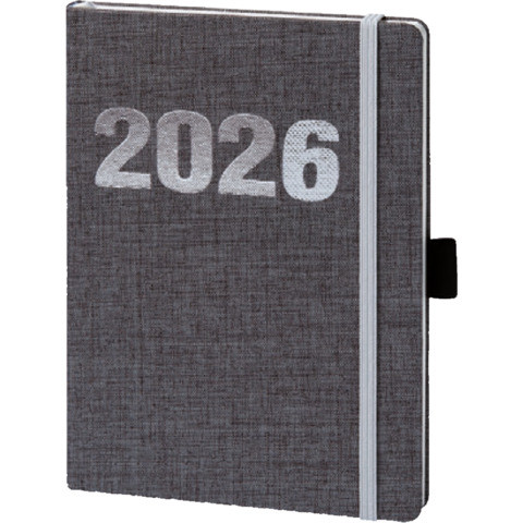 Terminplaner A5 Leinenoptik grau | 1 Woche 2 Seiten