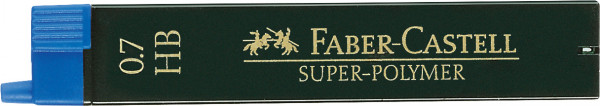 Faber-Castell Feinmine-SUPER-POLYMER-0-7-mm-HB-tiefschwarz-12-Minen