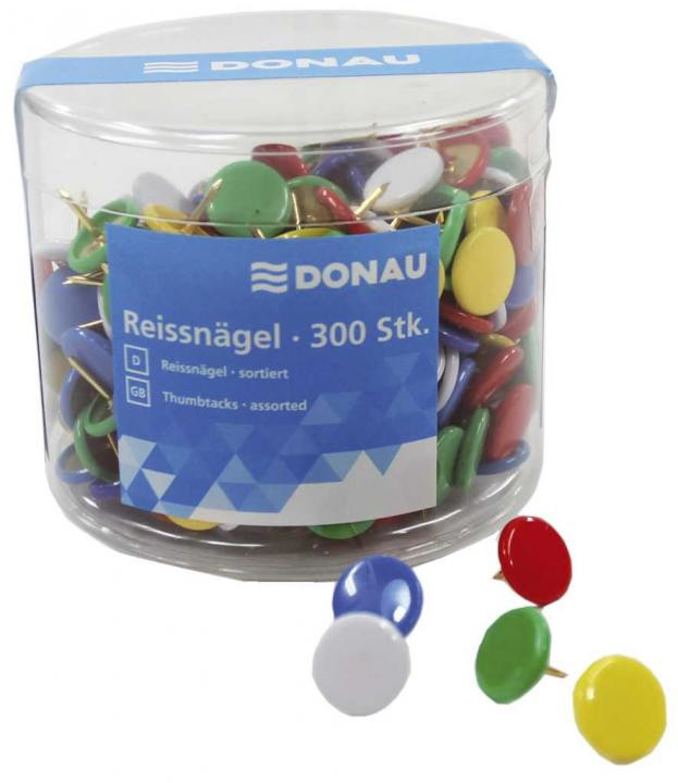 DONAU Reißnägel - Nadeln, Reißnägel, Pinnwandstifte - Weiß, Gelb, Rot, Grün, Blau - Image 2