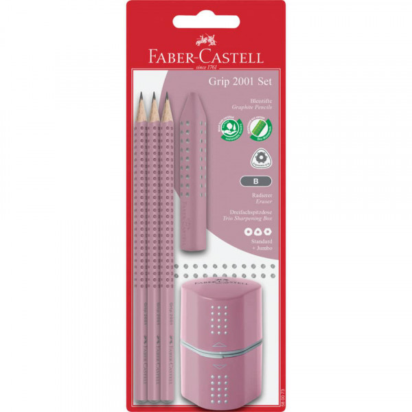 Schreib Set 5-tlg. Faber Castell Grip rose