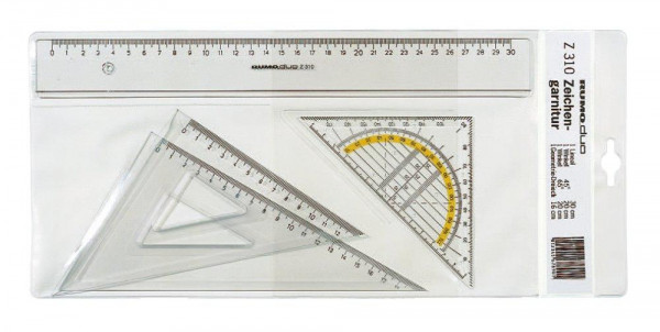 Rumold Zeichengarnitur Lineal 30 cm Zeichendreieck Geodreieck