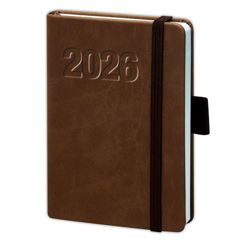 bsb Buchkalender "V-book" 1 Wochen / 2 Seiten A6 braun