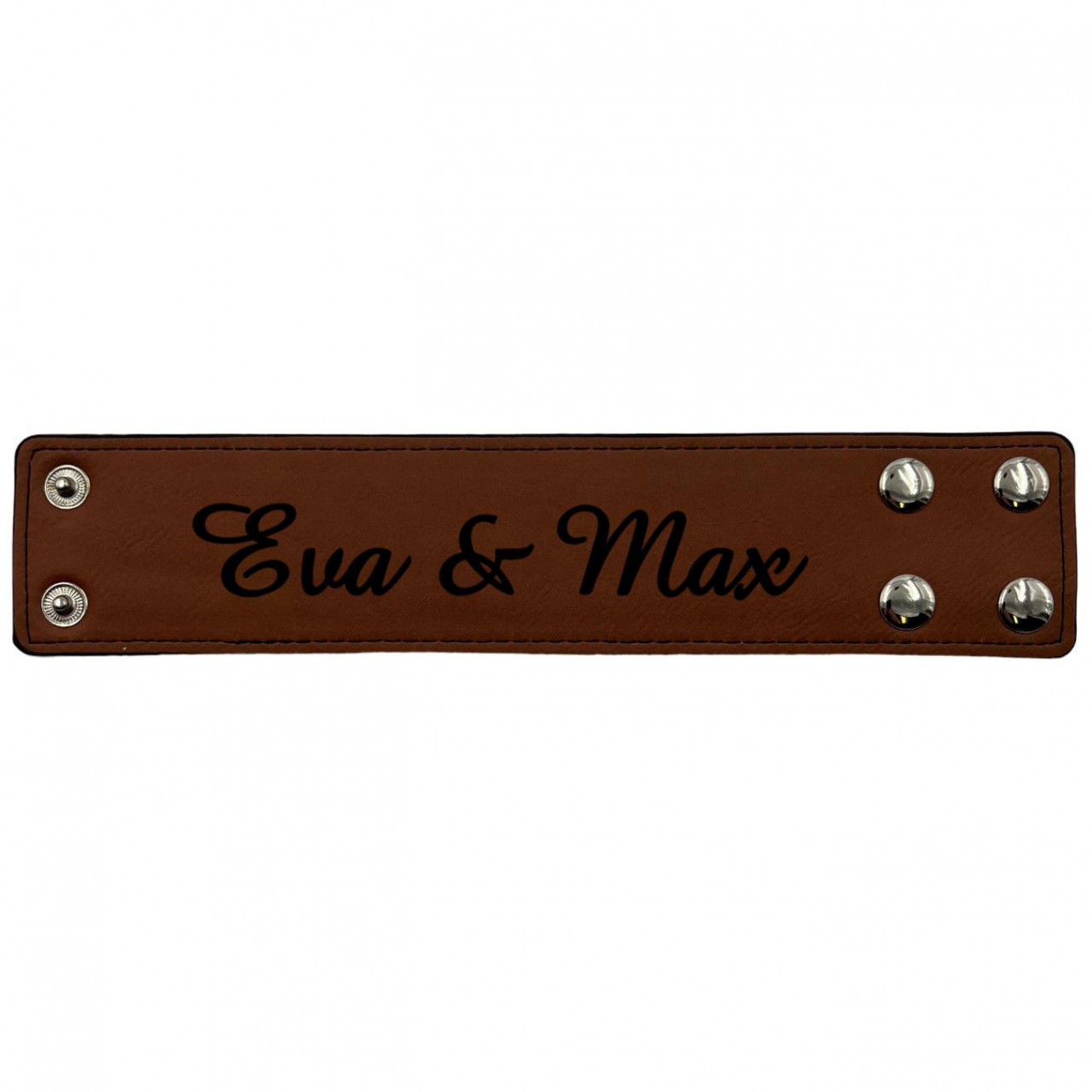 Armband Kunstleder breit braun personalisierbar