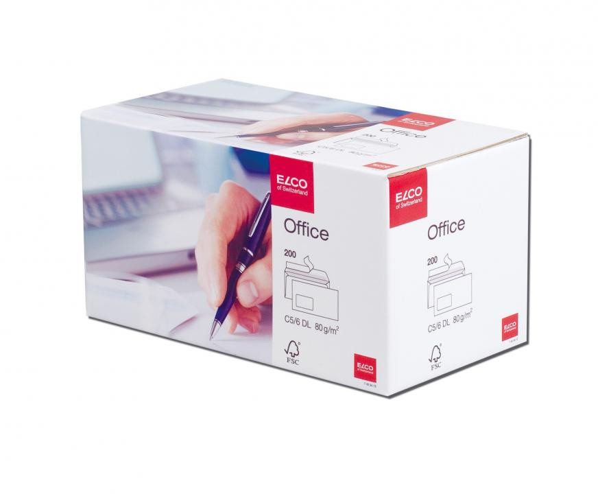 Weiss Elco Office Briefumschläge Weiß, 100 G/Qm, C5, 100 Stück
