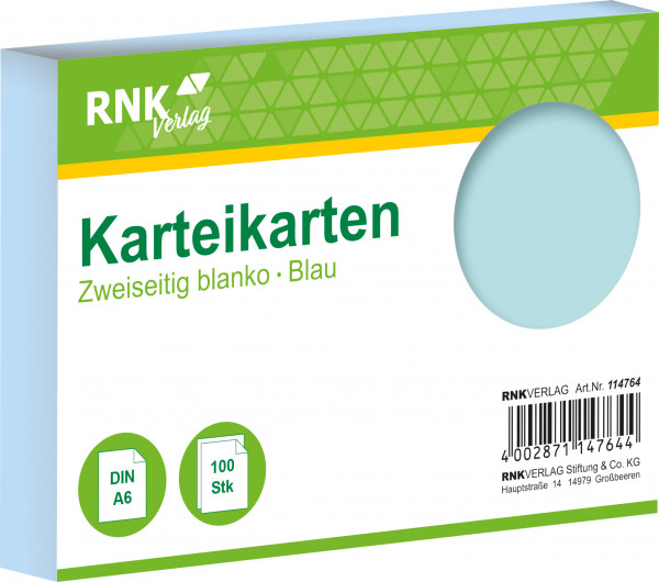 Karteikarten A6 blanko blau