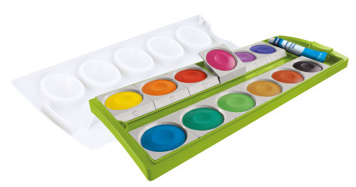 Farbkasten PELIKAN 12 Farben inkl. Deckweiß grün